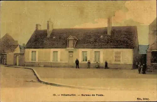 Ak Villemurlin Loiret, Bureau de Poste, Straßenpartie mit Blick auf das Postamt