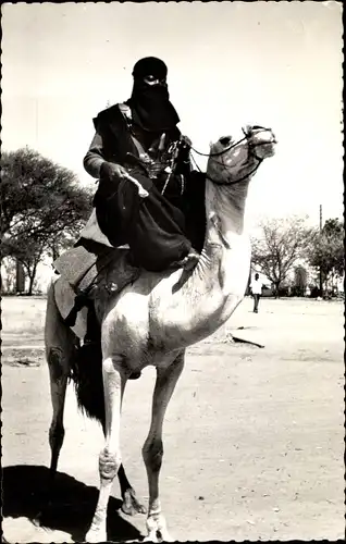 Ak Niamey Niger, Touareg, Tuareg auf einem Kamel reitend