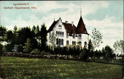 Ak Jagniątków Agnetendorf Hirschberg Schlesien, Gerhart Hauptmanns Villa