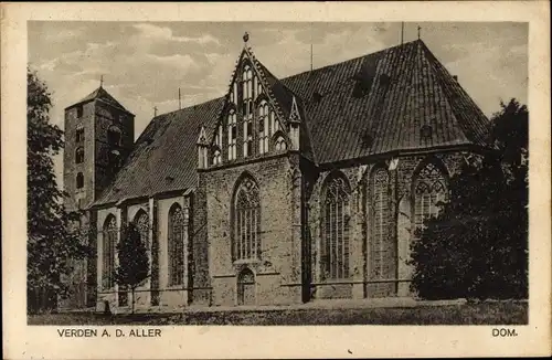 Ak Verden an der Aller, Blick auf den Dom, Seitenansicht