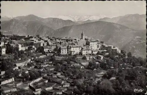 Ak Le Broc Alpes Maritimes, Vue générale, Totalansicht der Ortschaft mit Umgebung, Gebirge