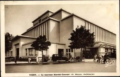 Ak Vichy Allier, Le nouveau Marché Couvert, Architecte H. Mazon, Blick auf die Markthalle