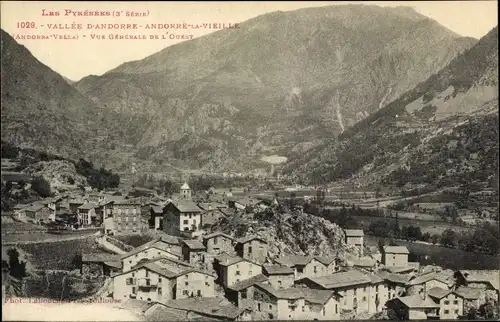 Ak Andorra la Vella Andorra, Vue Generale de l'Ouest