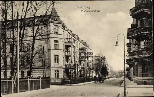 Ak Tschernjachowsk Insterburg Ostpreußen, Promenadenstraße, Wohngebäude