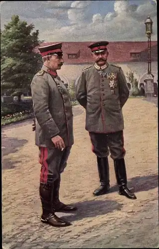 Ak Kaiser Wilhelm II. von Preußen, Generalfeldmarschall Paul von Hindenburg, Zigarette, RPH