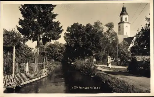 Foto Ak Vöhringen in Schwaben, Teilansicht vom Ort, Kirche