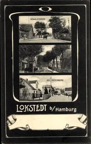 Passepartout Ak Hamburg Eimsbüttel Lokstedt, Königstraße, Kurze Straße, Am Rüterberg