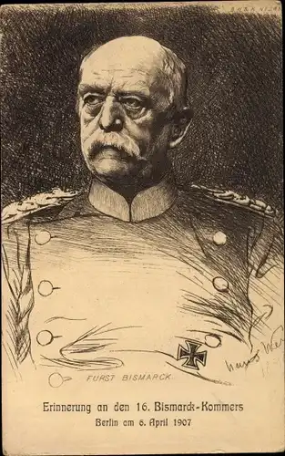 Künstler Ak Otto von Bismarck, Herzog zu Lauenburg, Berlin, Bismarck Kommers am 6. April 1907