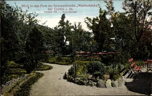 Ak Colditz in Sachsen, Park der Sommerfrische Waldschänke