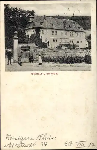 Ak Unterköditz Königsee Rottenbach in Thüringen, Rittergut