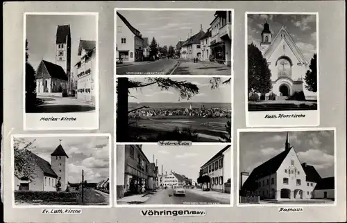 Ak Vöhringen an der Iller Landkreis Neu Ulm, Pfarrkirche, Rathaus, Marienkirche