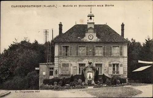 Ak Clairefontaine Yvelines, Mairie et Monument aux Morts