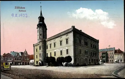 Ak Züllichau Sulechów Ostbrandenburg, Blick auf das Rathaus, Apotheke