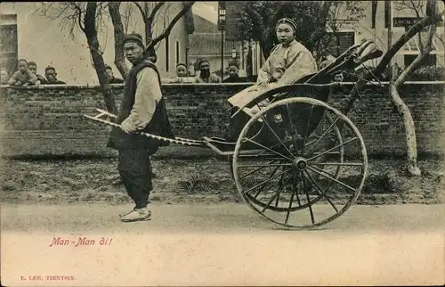 Ak China, Man man di, Rikschafahrer, Chinesen