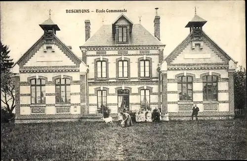 Ak Boschyons Seine Maritime, Vue de l'Ecole Communale