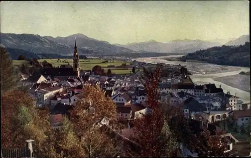 Ak Bad Tölz im Isartal Oberbayern, Blick in das Isartal