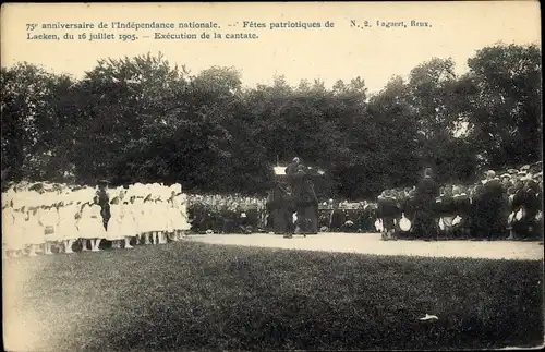 Ak Laeken Bruxelles Brüssel, 75e anniversaire de l'Indépendance nationale 1905, Fêtes patriotiques