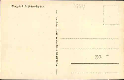 Ak Königsfeld im Schwarzwald Baar Kreis, Blick auf das Mädchen Institut