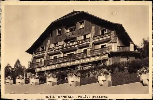 Ak Megève Haute Savoie, Hotel Hermitage, Außenansicht