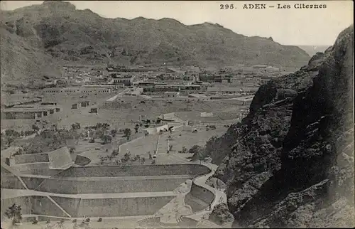 Ak Aden Jemen, Les Citernes, Zisternen der Stadt, Wasserspeicher