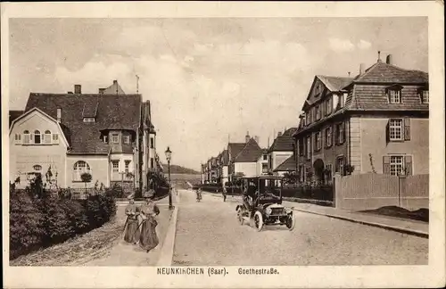 Ak Neunkirchen im Saarland, Goethestraße, Straßenpartie