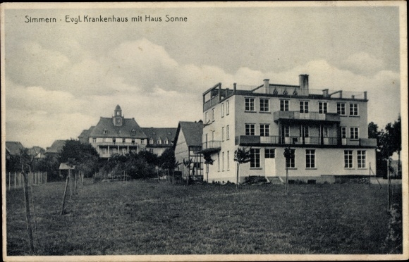 Ak Simmern Im Rhein Hunsruck Kreis Ev Krankenhaus Mit Haus Sonne