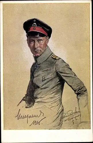 Künstler Ak Kronprinz Wilhelm von Preußen, Portrait in Uniform