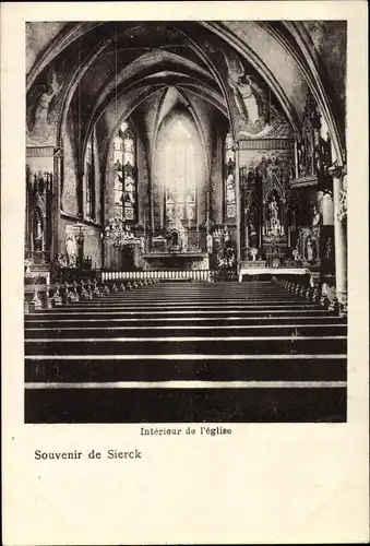 Ak Sierck les Bains Bad Sierck Moselle, Intérieur de l'église, Kirche, Innenansicht