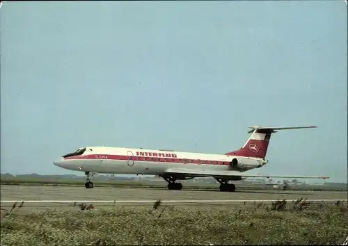 Ak Deutsches Passagierflugzeug der Interflug, TU 134 A beim Start