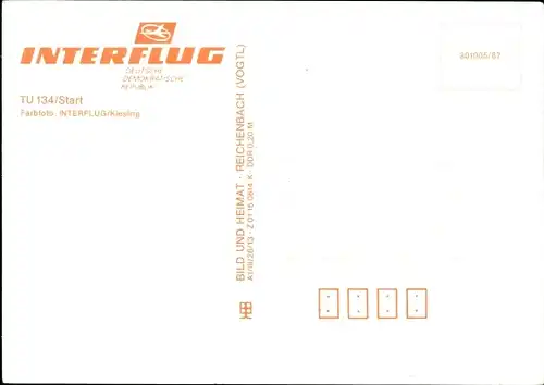 Ak Deutsches Passagierflugzeug der Interflug, TU 134 A beim Start