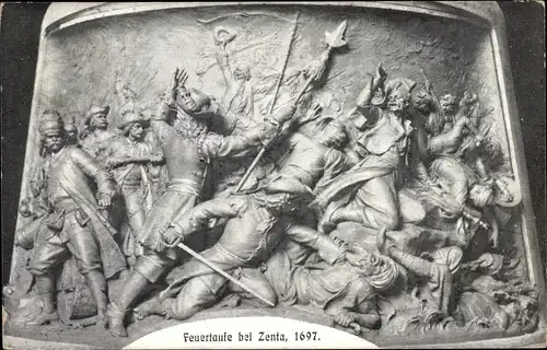 Ak Feuertaufe, Schlacht bei Zenta 1697, Prinz Eugen von Savoyen, BKWI 