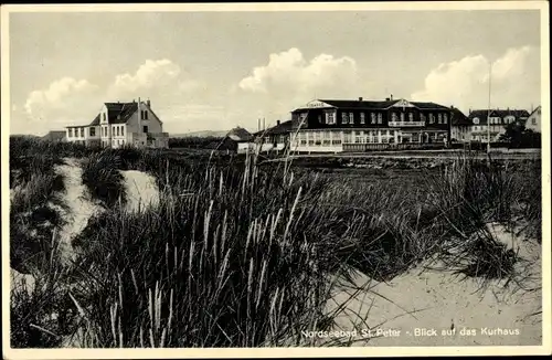 Ak Sankt Peter Ording in Nordfriesland, Blick auf das Kurhaus