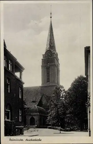 Ak Neumünster in Schleswig Holstein, Blick auf die Anscharkirche