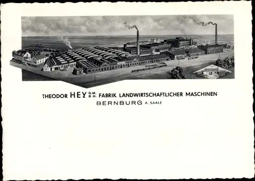 Ak Bernburg an der Saale, Theodor Hey GmbH, Fabrik landwirtschaftlicher Maschinen