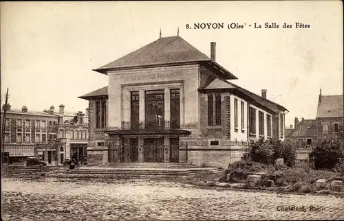 Ak Noyon Oise, La Salle des Fêtes, Festsaal