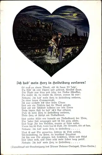 Lied Künstler Ak Krahforst, Heinrich, Heidelberg Neckar, Ich hab' mein Herz in Heidelberg verloren