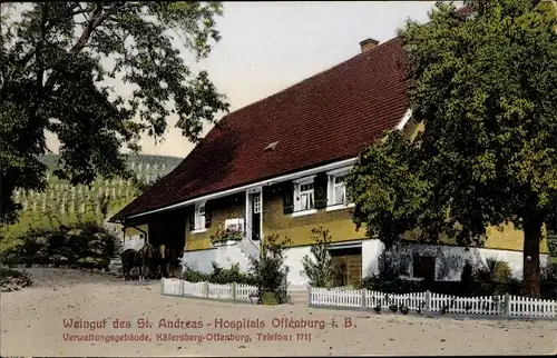 Ak Offenburg im Schwarzwald Ortenaukreis, Weingut des St. Andreas Hospitals, Verwaltungsgebäude