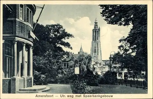 Ak Amersfoort Utrecht Niederlande, Utr. weg met Spaarbankgebouw