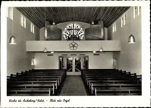 Ak Ascheberg Schleswig Holstein, Kirche, Blick zur Orgel