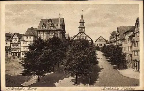 Ak Bad Sooden Allendorf in Hessen, Blick auf Marktplatz mit Rathaus