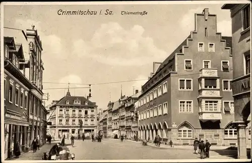 Ak Crimmitschau in Sachsen, Partie in der Thiemestraße