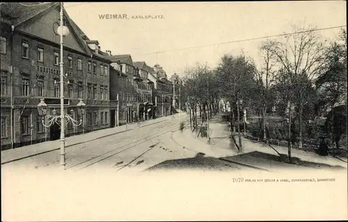 Ak Weimar in Thüringen, Karlsplatz, Russischer Hof