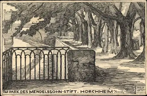 Künstler Ak Horchheim Koblenz in Rheinland Pfalz, Im Park des Mendelssohn Stift