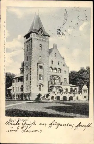 Ak Trier in Rheinland Pfalz, Haus Saareck, Außenansicht