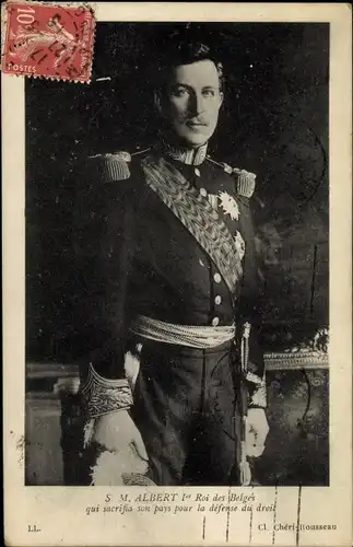 Ak König Albert I. von Belgien, Portrait