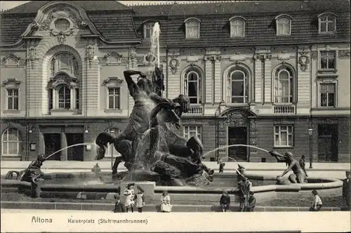 Ak Hamburg Altona, Stuhlmannbrunnen, Kaiserplatz