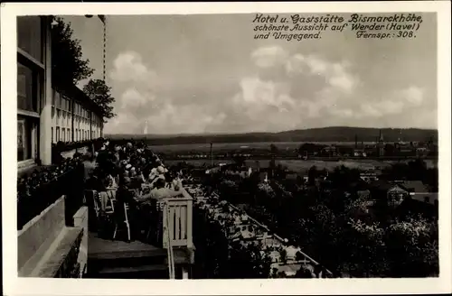 Ak Werder an der Havel, Hotel und Gaststätte Bismarckhöhe, Terrasse