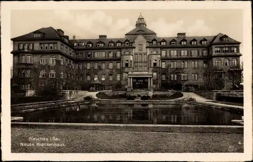 Ak Glauchau in Sachsen, Neues Krankenhaus, Vorderansicht