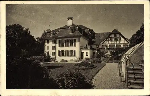 Ak Stalden Emmenthal Kt. Bern Schweiz, Christliches Heim Schloss Hünigen, Gartenansicht