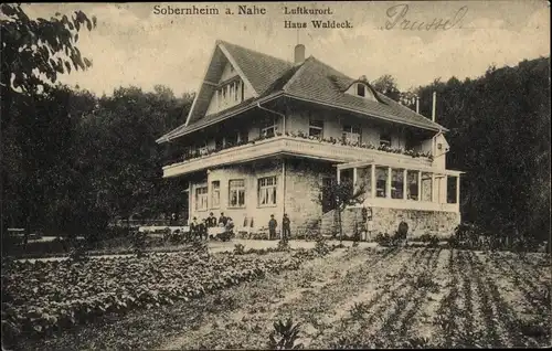 Ak Bad Sobernheim an der Nahe, Haus Waldeck, Außenansicht vom Garten